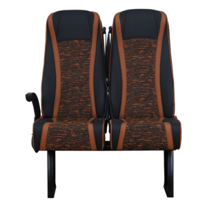 Asiento de pasajero para vehículo comercial Minibus, con reposabrazos, bandeja de comida, red para revistas, cinturón de seguridad con mango de agarre trasero - Product Image 1