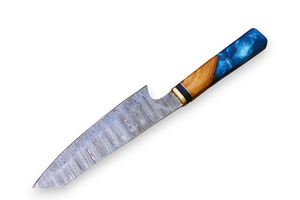 Couteau de chef Santoku japonais Nordic Forge en acier Damas, fourreau en cuir, forgé à la main, haute dureté, extra-affûté, durable, pour la cuisine - Product Image 2