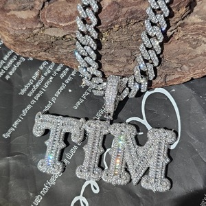 Best Design Baguette Cut VVS Moissanite Diamond Gold Plated 925 <b>Silver</b> Iced Out Hip Hop <b>Pendant</b> <b>Necklace</b> For <b>Men</b> At Low Price - Product Image 5