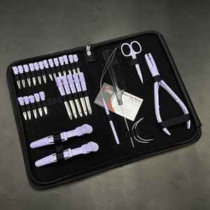 อุปกรณ์ต่อผมสีม่วงลาเวนเดอร์ ผมแท้  คีม  กล่องใส่ลูกปัด  กิ๊บปากเป็ด  กรรไกร  คลิปโลหะ  อุปกรณ์คุณภาพ  ผมแท้ - Product Image 2