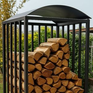 Eco acciaio antracite 80x80 xh190 cm legnaia su ruote-soluzione di stoccaggio portatile - Product Image 5
