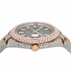 Montre Hip Hop carrée en or jaune avec cadran en verre et moissanite, fabrication d'usine, VVS, unisexe - Product Image 4