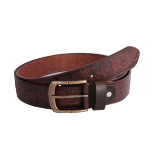 Ceinture en cuir de peau de vache véritable réglable de luxe pour hommes d'affaires les plus vendus avec acier pour l'article le plus vendu de la fabrication de boucle - Product Image 5