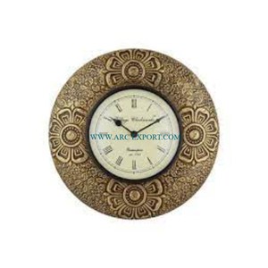 Reloj de pared hecho a mano de Color marrón de madera de bambú respetuoso con el medio ambiente Reloj colgante de pared de granja de calidad superior de la India - Product Image 5