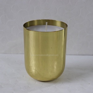 เหยือกเทียนเปล่าสีทองแดงและทองเหลืองขนาด8ออนซ์-16ออนซ์เหล็กเคลือบด้านสำหรับทำเทียนตกแต่งบ้าน - Product Image 3