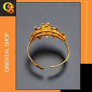 Anillo de cantidad a granel con 22K chapado en oro y mariposa diseñado estilo de moda anillo hecho a mano joyería para la venta - Product Image 2