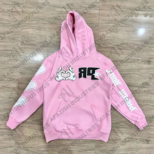Nueva moda personalizada Chenille bordado pulóver Sudadera con capucha 100% algodón de gran tamaño invierno pulóver Sudadera con capucha poliéster/Material de algodón - Product Image 1