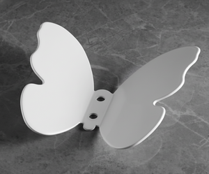 Porte-manteau mural en forme de papillon mignon, finition blanche, porte-serviettes décoratif, accessoire de salle de bain pour enfants - Product Image 5