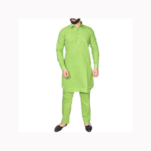 Vêtements musulmans de couleur unie deux pièces pakistanais hommes nouveau design de haute qualité robe de mode 2024 vêtements ethniques - Product Image 3