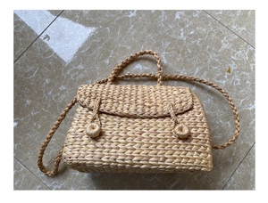 Water Hyacinth <b>Bag</b> for Women <b>Straw</b> Hand-woven Top-handle Handbag Beach Sea <b>Straw</b> Rattan Tote <b>Clutch</b> <b>Bags</b> - Product Image 2