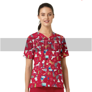 ชุดเครื่องแบบ100% คริสมาสต์สำหรับขัดพยาบาลเสื้อคริสมาสต์ลายคริสต์มาส - Product Image 3