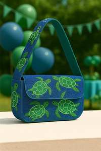 Sac de tortue de mer perlé, sac à bandoulière tortue, pochette perlée à la main, sac Animal océan, sac à main perlé Sea Life, - Product Image 5