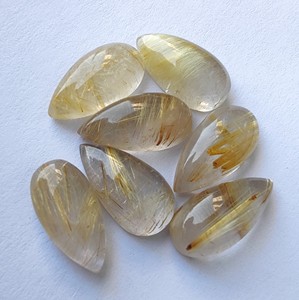 ลูกแพร์ขนาดใหญ่ทำจากหินควอตซ์สีทองธรรมชาติอัญมณีอัญมณีเจียระไนแบบหลังเรียบขนาดได้รับการรับรองสำหรับการทำเครื่องประดับ - Product Image 6