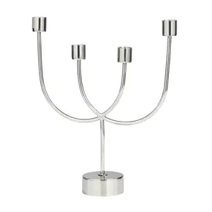 Candelabro Redondo Negro Minimalista Moderno Hecho a Mano para Decoración Contemporánea, Centro de Mesa para Eventos Formales y Decoración del Hogar - Product Image 5