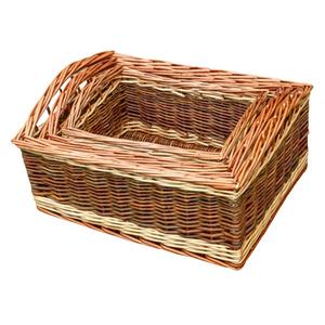 ชุดถาดเก็บของเครื่องจักสานแบบสองโทนลึก3ชิ้น - Product Image 1