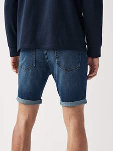 Pantalones cortos de mezclilla de verano para hombres con estilo, ropa de calle de aspecto informal OEM de algodón azul, pantalones cortos de mezclilla de alta calidad cómodos y de moda - Product Image 5