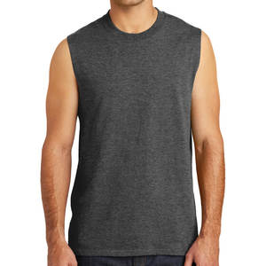 Débardeur en jersey de coton pour hommes Heather Dark Grey Cotton Wholesale - Product Image 1