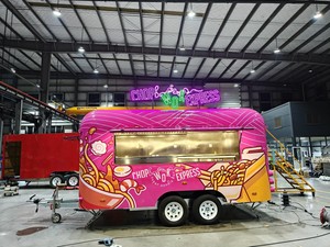 Remorque mobile ORANGE RV Rose Noodle Delicious Mobile Food Trailer Soupe Pizza Hamburger BBQ Food Truck Fashion Food Van Mobile Business - Product Image 5