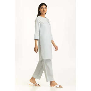 Conjunto de Dos Piezas para Mujer, Color Azul Cielo, con Bordado Dobby, Primavera/Verano, Talla XS/XS, Top de Manga Tres Cuartos con Bordado Dobby - Product Image 6