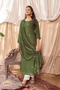 Tenue traditionnelle indienne, look exclusif, Kurti avec pantalon et dupatta pour femmes, vêtements de plein air et de soirée - Product Image 5
