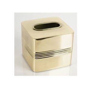 Servilletero de diseño más nuevo en caja de almacenamiento de pañuelos de acero inoxidable y aluminio para uso en mesa de comedor - Product Image 2