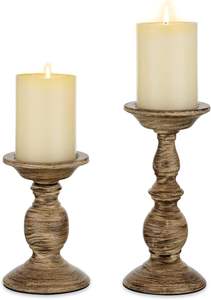 Antique Style Wooden <b>Candle</b> Holder <b>Set</b> | Classic Home Decoration - Product Image 4