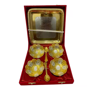 Durable brass <b>bowls</b>, 2025 classic style handmade designs, gift set with gold and silver plating, sustainably crafted <b>metal</b> <b>bowls</b> - Product Image 6