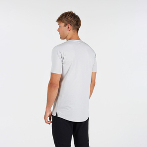 T-shirt basique pour homme de haute qualité, 100% coton, manches courtes, couleur unie, coupe ajustée, logo imprimé sur le devant, t-shirt de base pour le fitness, jersey - Product Image 3