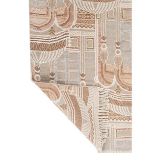 Alfombra Khidki 13020 de Lana y Seda de Bambú, Tejida a Mano, Color Marfil, 10 mm de Grosor, Rectangular, Abstracta, para el Hogar, Pasillo, Sala de Estar - Product Image 5