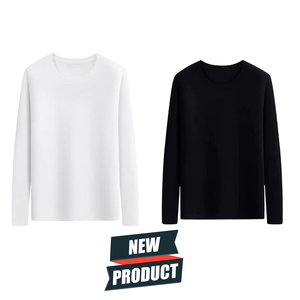 เสื้อยืดแขนยาวสำหรับผู้ชายเสื้อเชิ้ตทรงหลวมสำหรับฤดูใบไม้ผลิและฤดูใบไม้ร่วงงาน OEM ออกแบบโลโก้ได้ตามต้องการ - Product Image 1