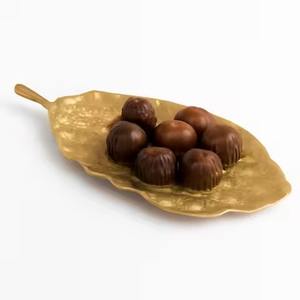 <b>Gold</b> Chocolate Tray for Ramadan Eid Sweet Dry Fruit Platter Long Gift <b>Plate</b> for Arabic Festive Serving and Display - Product Image 3