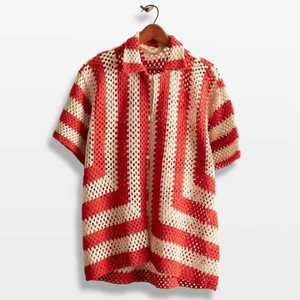 Polo tricoté pour hommes à manches longues 100% coton pull à col cubain pulls à col rond pour hommes pull à manches longues respirant - Product Image 2