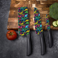 4 Set Pisau Lipat Keramik Chef Gagang Plastik Tajam Ambidextrous Aman untuk Mesin Cuci Piring Tahan Lama Gaya Fashion Pabrik
