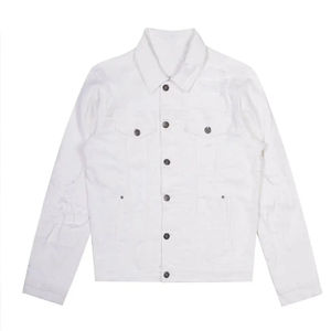 Couleur unie article frais hommes jeans veste et pantalon ensemble avec nouveau bouton vers le haut style offrant un look à la mode élégant hommes jeans - Product Image 6