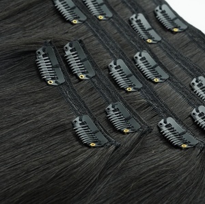 Đẹp thiết lập của clip trong 6 hàng của tóc tự nhiên màu đen thẳng kết cấu 16 inch Việt Nam tóc con người - Product Image 2