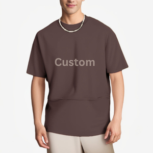 T-shirts pour hommes avec logo personnalisé, séchage rapide, respirants, anti-plis, décontractés, tricotés, 100% coton, écologiques, col rond, prix bas - Product Image 5