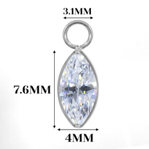 ASTM F136 티타늄 바디 쥬얼리 세트 금도금 스퀘어 서클 CZ 펜던트 클로 설정 이어 립 링 귀걸이 결혼식을위한 Labret - Product Image 6