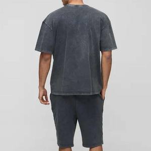 Nouvelle Collection 2026 – Ensemble Short et T-shirt Décontracté pour Homme en Coton Tricoté à Séchage Rapide avec Cordon de Serrage, Motif Uni - Product Image 5