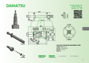 Bomba de Combustible para Motor Diésel Marino DAIHATSU DC17A, Nueva, Marca Taiwanesa, Estampado SD19 WS22 DWS22, Émbolo y Cilindro - Product Image 6