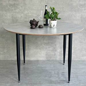 BA68165 120cm Round Dining <b>Table</b> Set Solid <b>Wood</b> Plywood with Tapered Iron Legs Resin <b>Table</b> <b>Top</b> for Hotels - Product Image 4