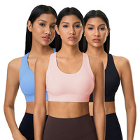 Soutiens-gorge de sport à fort impact pour femmes, soutien-gorge de sport à compression à couverture complète, rembourré, avec bretelles réglables