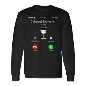 T-shirt à manches longues Cabernet Sauvignon, design de costume pour les amateurs de vin - Product Image 1