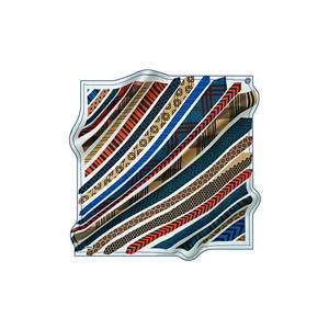 Blue Viscose Square Geometric Pattern Summer Scarf - Product Image 1