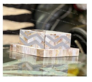 Bandeja de servicio redonda de madreperla con juego de caja Mubkhar y MOP, regalos de Ramadán para boda, Navidad, Año Nuevo - Product Image 1