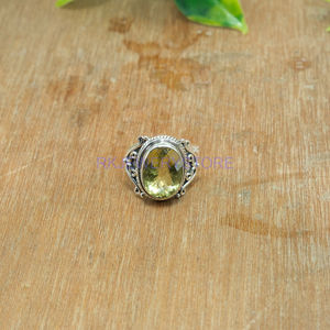 Anillo de Cuarzo Limón Natural, Anillo de Plata de Ley 925, Anillo de Compromiso, Anillo Grande, Anillo Boho para Joyería de Cuarzo Limón - Product Image 2