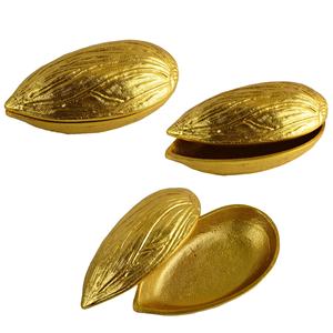 Cajas de aluminio de almendras Contenedor de fruta seca/Bandeja de servicio/Caja de fruta seca para decoraciones Diwali | Bandeja de servicio de metal dorado para mesa - Product Image 4