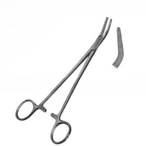 高品質ステンレス鋼ファヌフ子宮摘出鉗子 21.5cm 曲線型手動外科器具 CE認証済み - Product Image 1