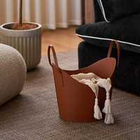 Panier de rangement en cuir écologique fait main de haute qualité, organisateur multifonctionnel pour articles divers, idéal pour Noël