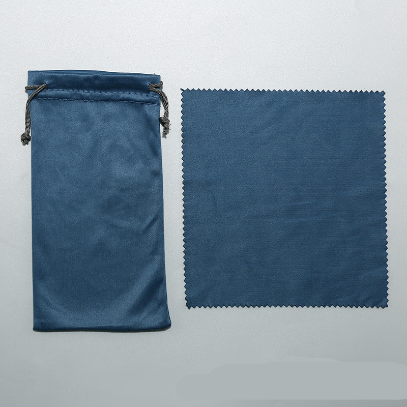 grey blue bag with cloth