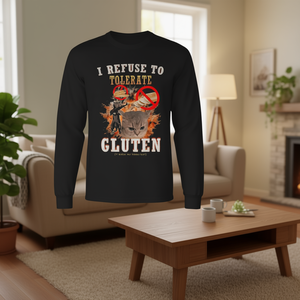 Maglietta a maniche lunghe con meme gatto senza glutine - Rifiuto di tollerare - Prodotto promozionale - Product Image 3